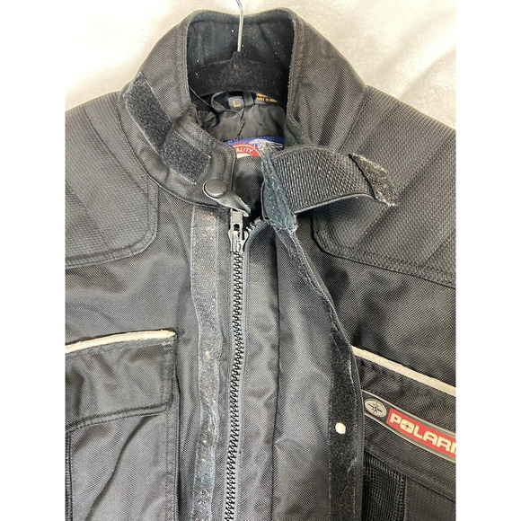 Polaris DuPont Thermolite Size Large Motorcycle Snowmobile Jacket Racing Black - Picture 2 of 16